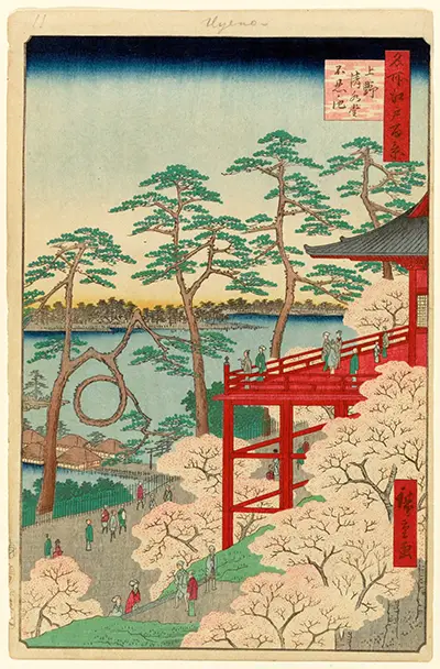 Kiyomizu Hall and Shinobazu Pond at Ueno Hiroshige